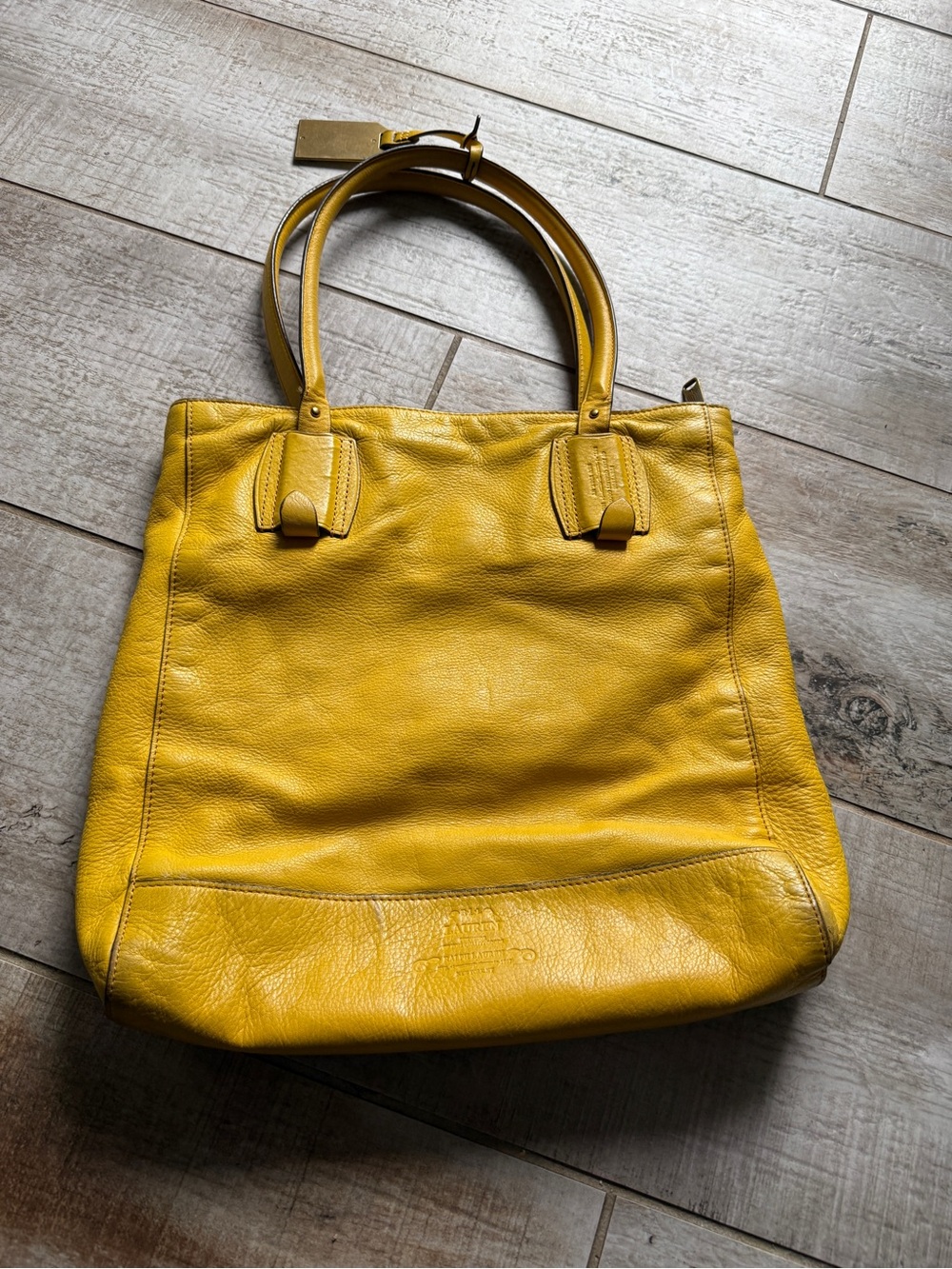Ralph Lauren Grande Amarillo Canario Cuero Suave Handbag - Picture 8 of 8